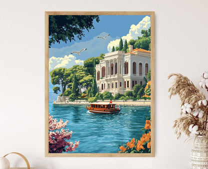 Affiche Palais Beylerbeyi – Poster Vue du Bosphore, Résidence Ottomane