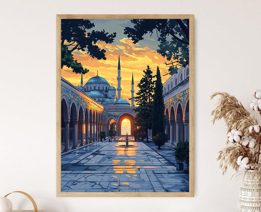 Affiche Palais de Topkapi – Poster Art Ottoman, Scène de Patrimoine Turc