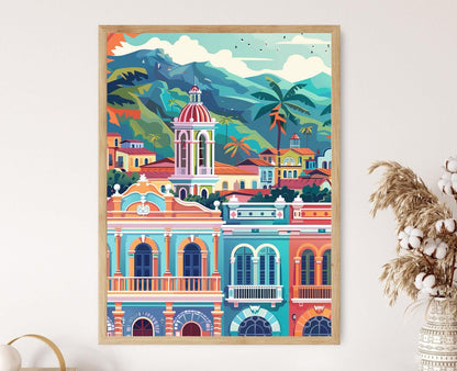 Affiche Charme Colonial de Sucre – Impression Art sur Architectures Historiques