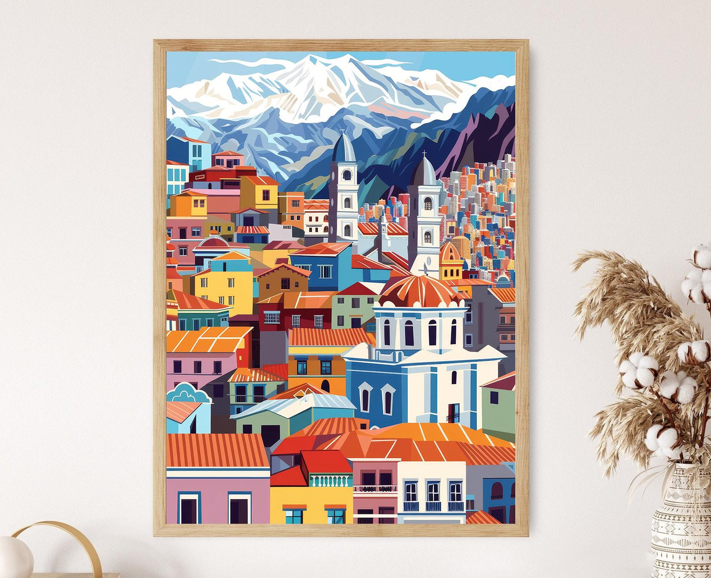 Affiche La Paz – Poster Art Urbain et Paysage Montagnard de Bolivie