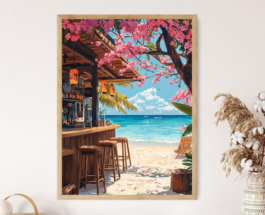 Affiche Bar de Plage d'Okinawa – Poster Ambiance Japonaise