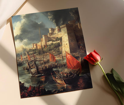 Affiche de la Bataille Ottomane d'Istanbul – Art Médiéval du Bosphore