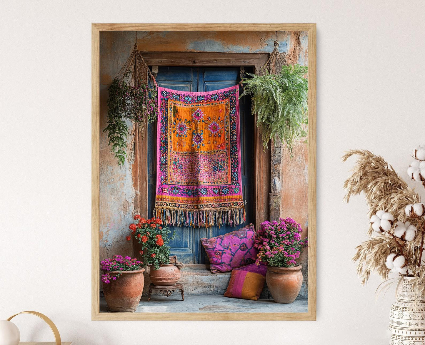 Affiche Tapisserie Gujurati – Poster Décor Patchwork et Perles