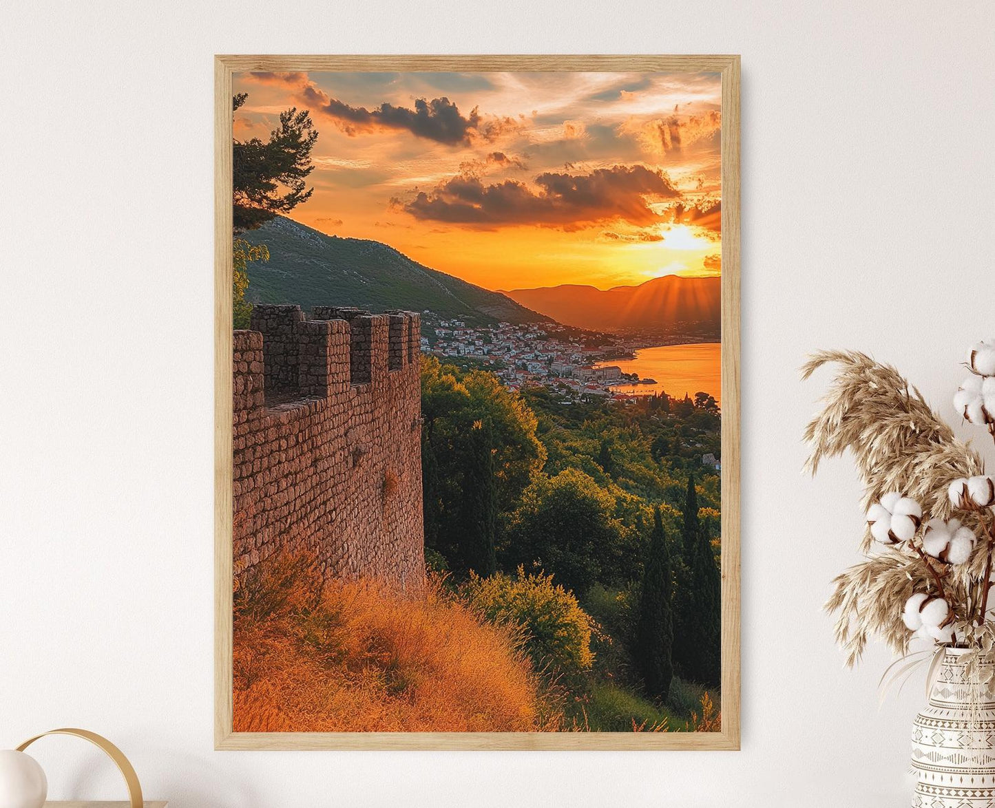 Affiche Herceg Novi – Poster d'Art de la Forteresse Ancienne de Montenegro