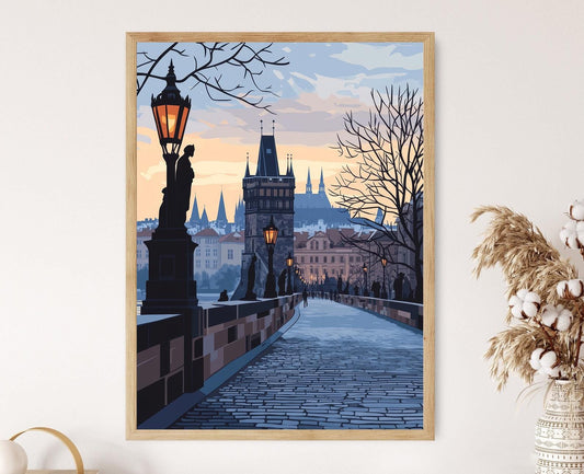 Affiche Pont Charles – Poster Architecture gothique de Prague, Vltava