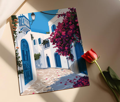 Affiche Sidi Bou Said – Poster du village tunisien bleu et blanc