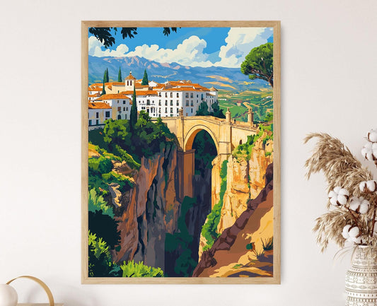 Affiche Ronda – Poster Village andalous et pont historique