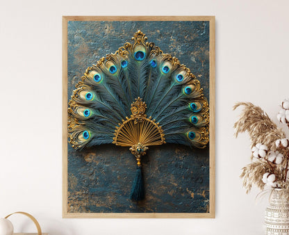 Affiche Plume de Paon – Impression Artiste Traditionnelle Indienne
