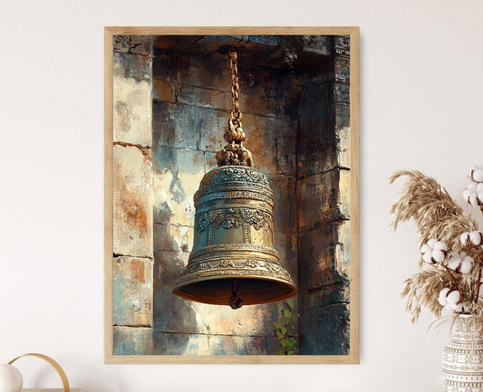 Affiche Cloche de Temple – Poster Décor Héritage Indien