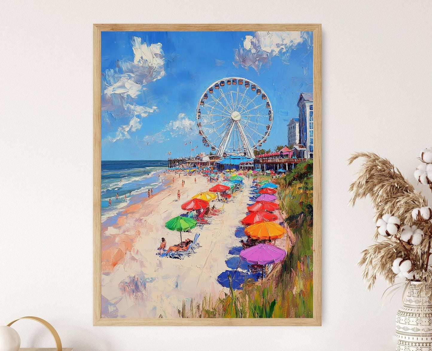 Affiche Myrtle Beach – Impression artistique de la plage et des parasols