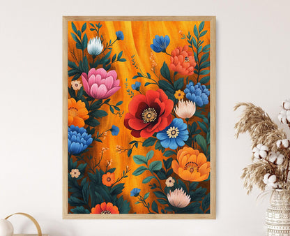 Affiche Phulkari – Poster Art de Dupatta en Broderie Punjabi Traditionnelle