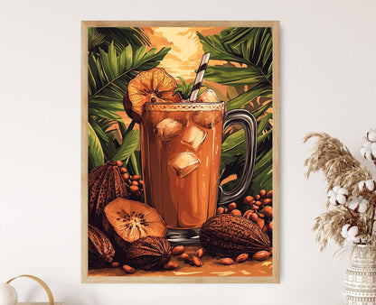 Affiche Tamarins du Costa Rica – Imprimé d'art avec pichet tropical