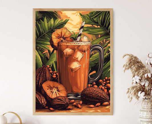 Affiche Tamarins du Costa Rica – Imprimé d'art avec pichet tropical