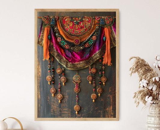 Affiche Toran : Décor indien vibrant, cadeau de crémaillère