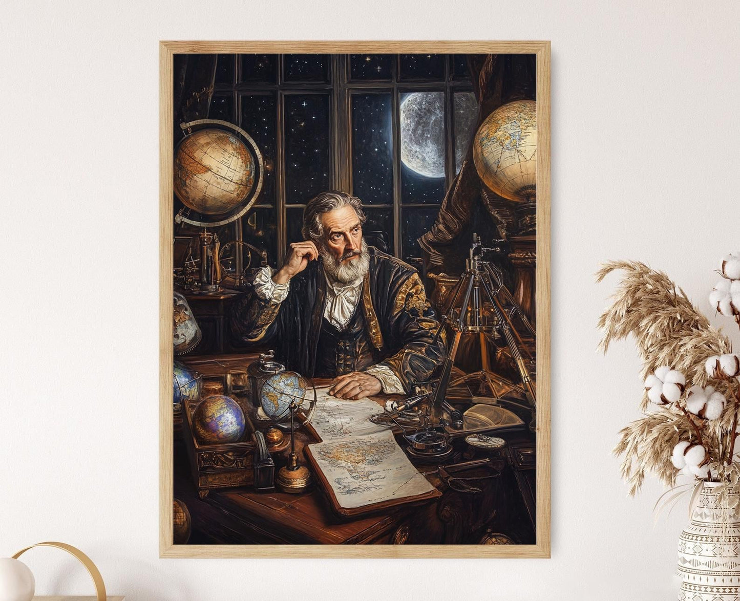 Affiche Galilée – Poster Art de l'Astronome Renaissance et Décor Céleste