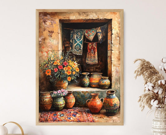 Affiche Atelier de Pottery Népalais – Poster Pots et Vases en Argile