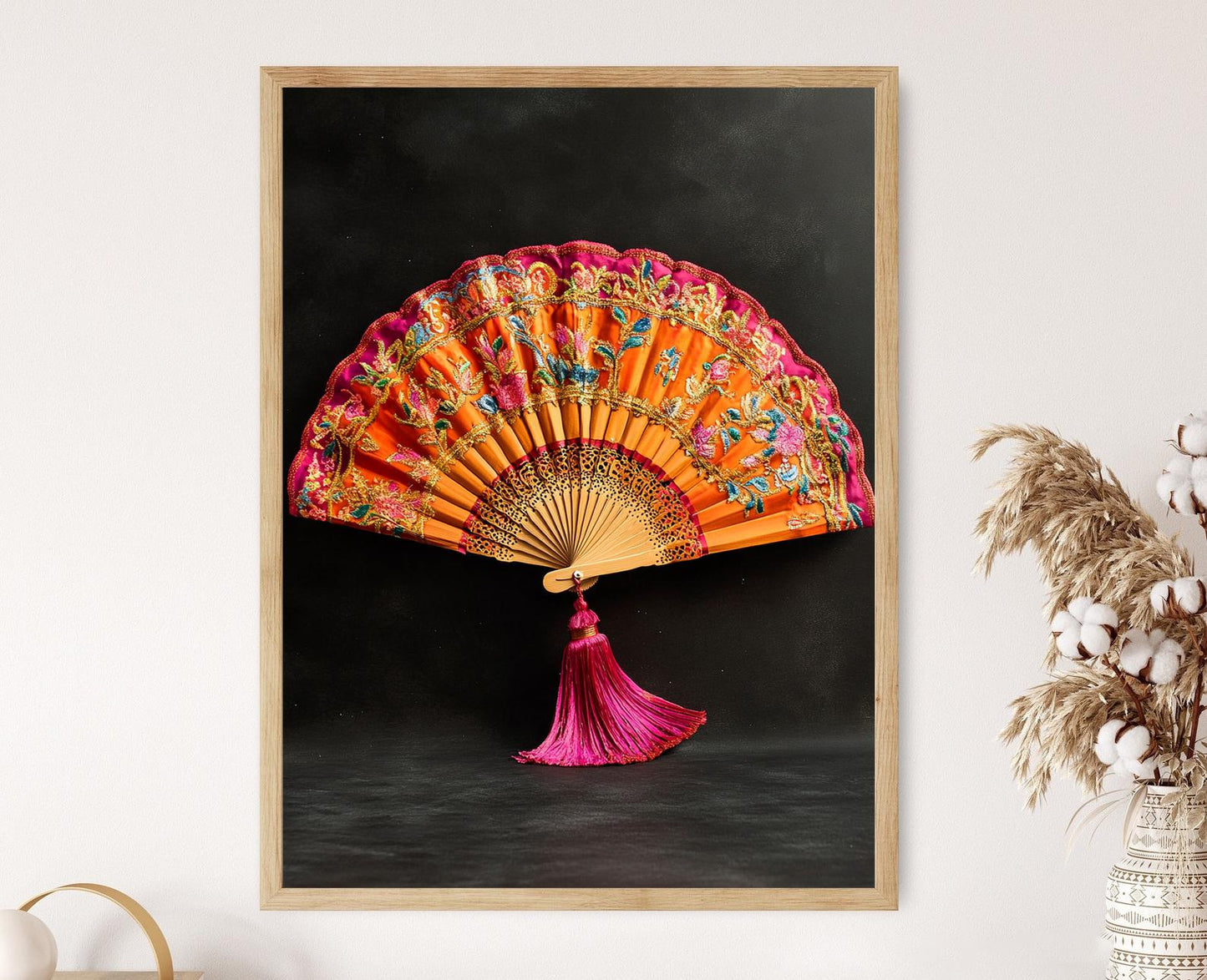 Affiche Punjabi Pakhi – Impression Art déco brodée vibrante