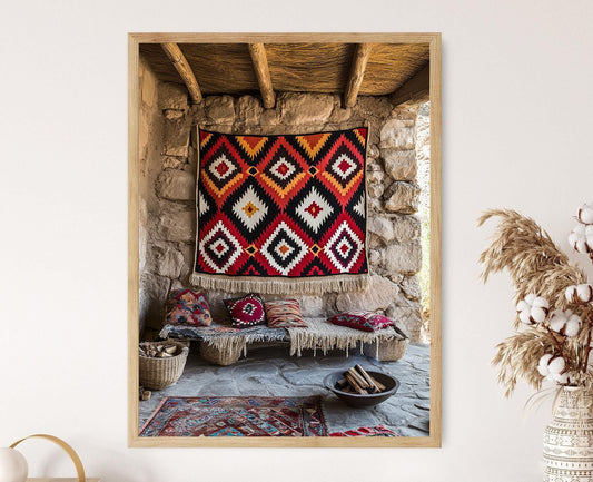 Affiche Tapisserie Kurde – Poster Motif du Kurdistan en Impression Fine