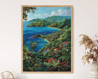 Affiche Paysage Montagneux de St. John – Poster Peinture des Îles Vierges