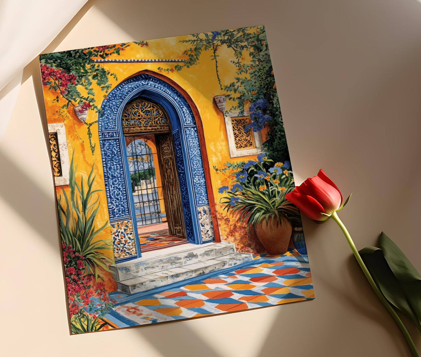 Affiche de Cour Art Tunisien – Poster Design Géométrique Islamique