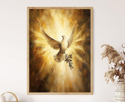 Affiche Colombe avec Branche d'Olive – Poster de Paix et Esprit Saint