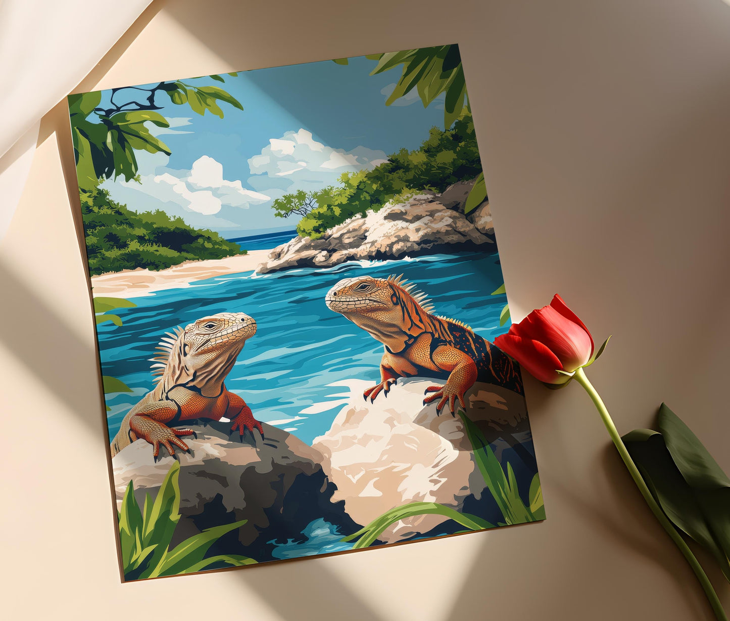 Affiche Iguane des Îles Turques-et-Caïques – Art de Little Water Cay