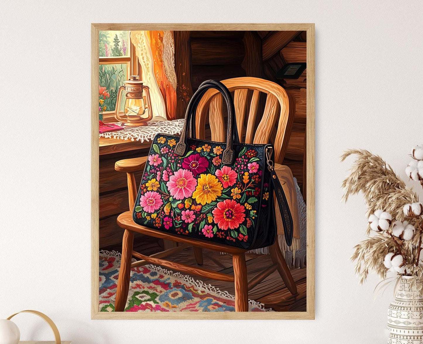 Affiche Broderie Estonienne – Poster Illustration du Sac Muhu