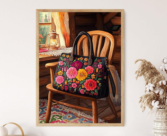 Affiche Broderie Estonienne – Poster Illustration du Sac Muhu