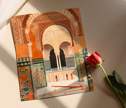 Affiche Architecture Mauresque – Poster Peinture Influence Islamique espagnole