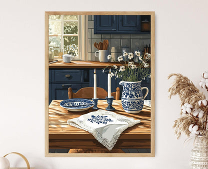 Affiche Noël – Poster Illustration d'Ornement Hedebo en Cuisine Scandinave