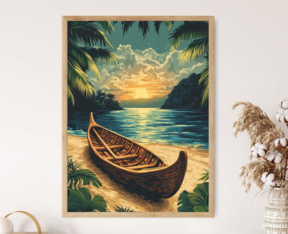 Affiche Prow de Canoë des Îles Salomon – Art Tribal Océanique