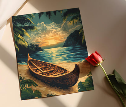 Affiche Prow de Canoë des Îles Salomon – Art Tribal Océanique