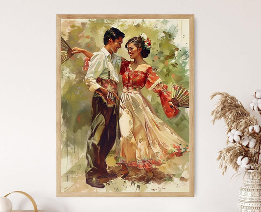 Affiche Cariñosa - Art Print Vibrant de la Danse Culturelle Philippine