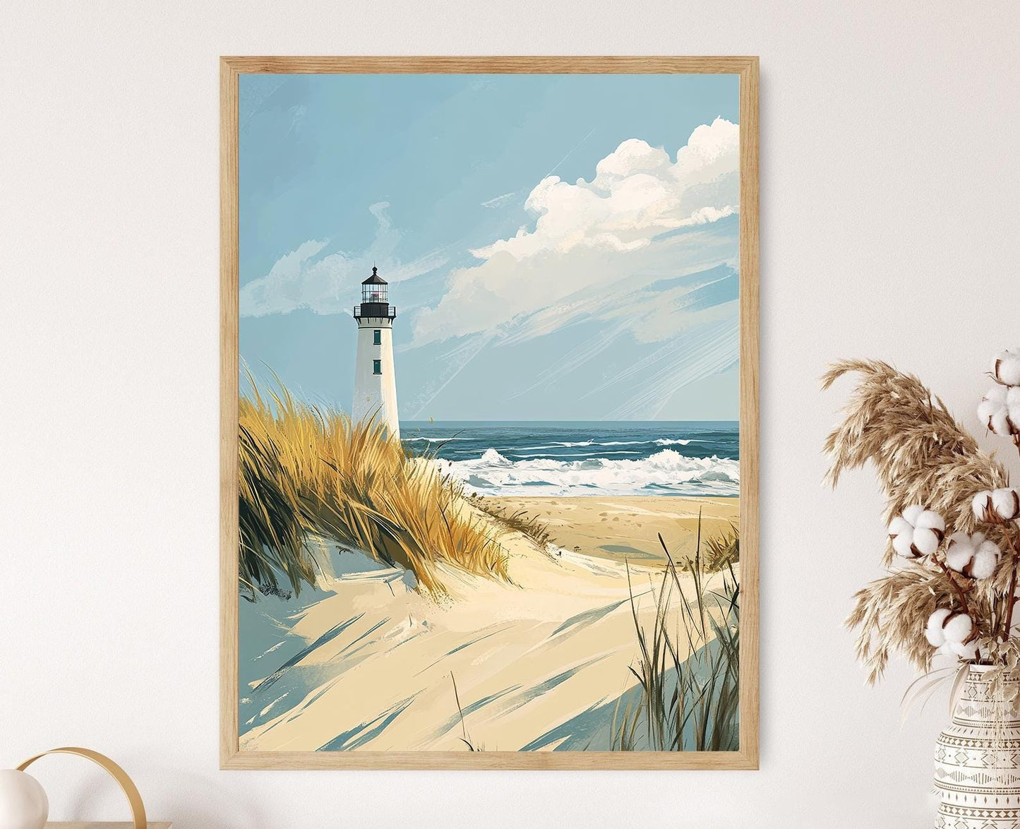 Affiche phare de Cape Henlopen – Art mural du monument côtier du Delaware
