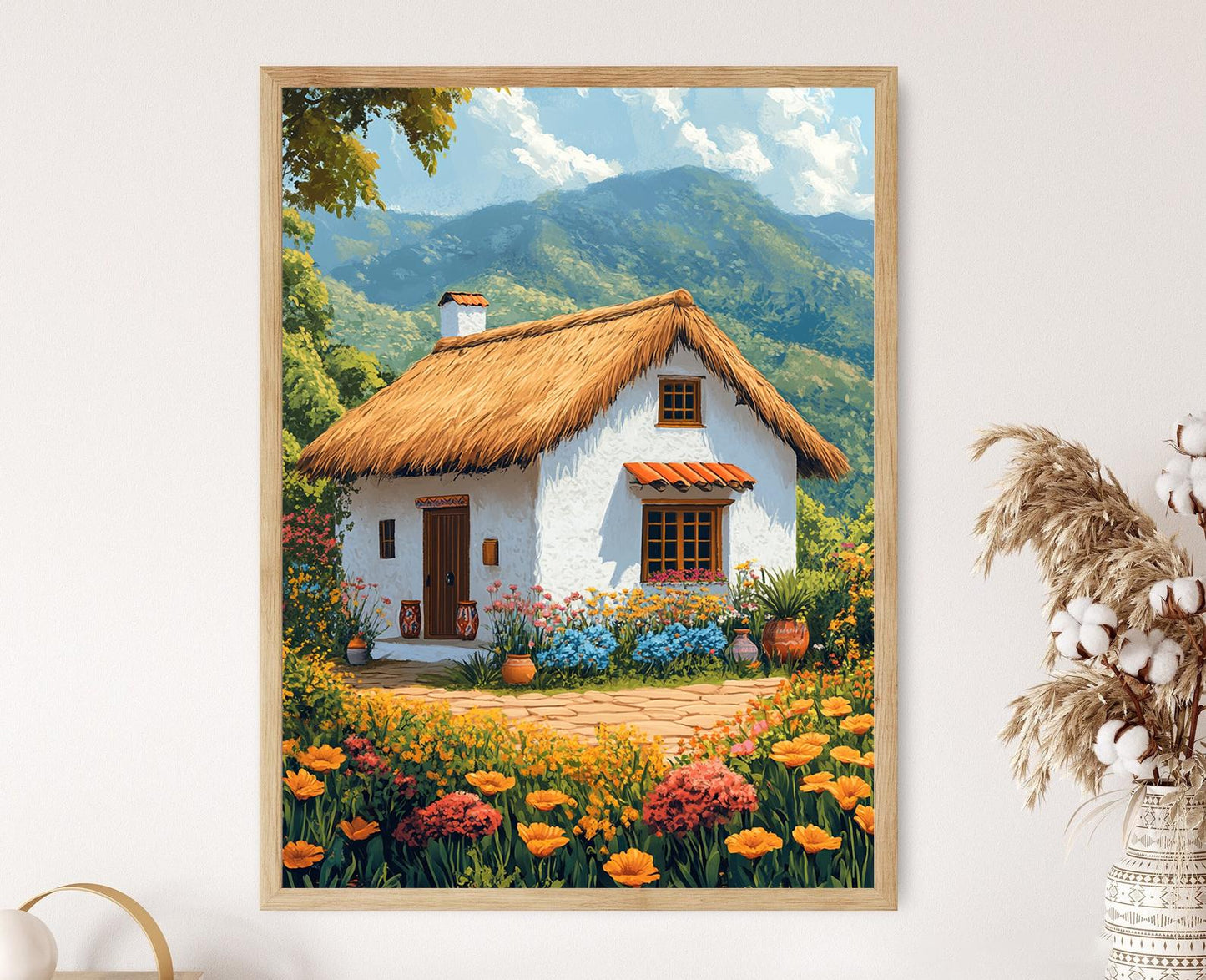 Affiche Village Hondurien – Art de la Poterie Lenca et Paysage Campagnard