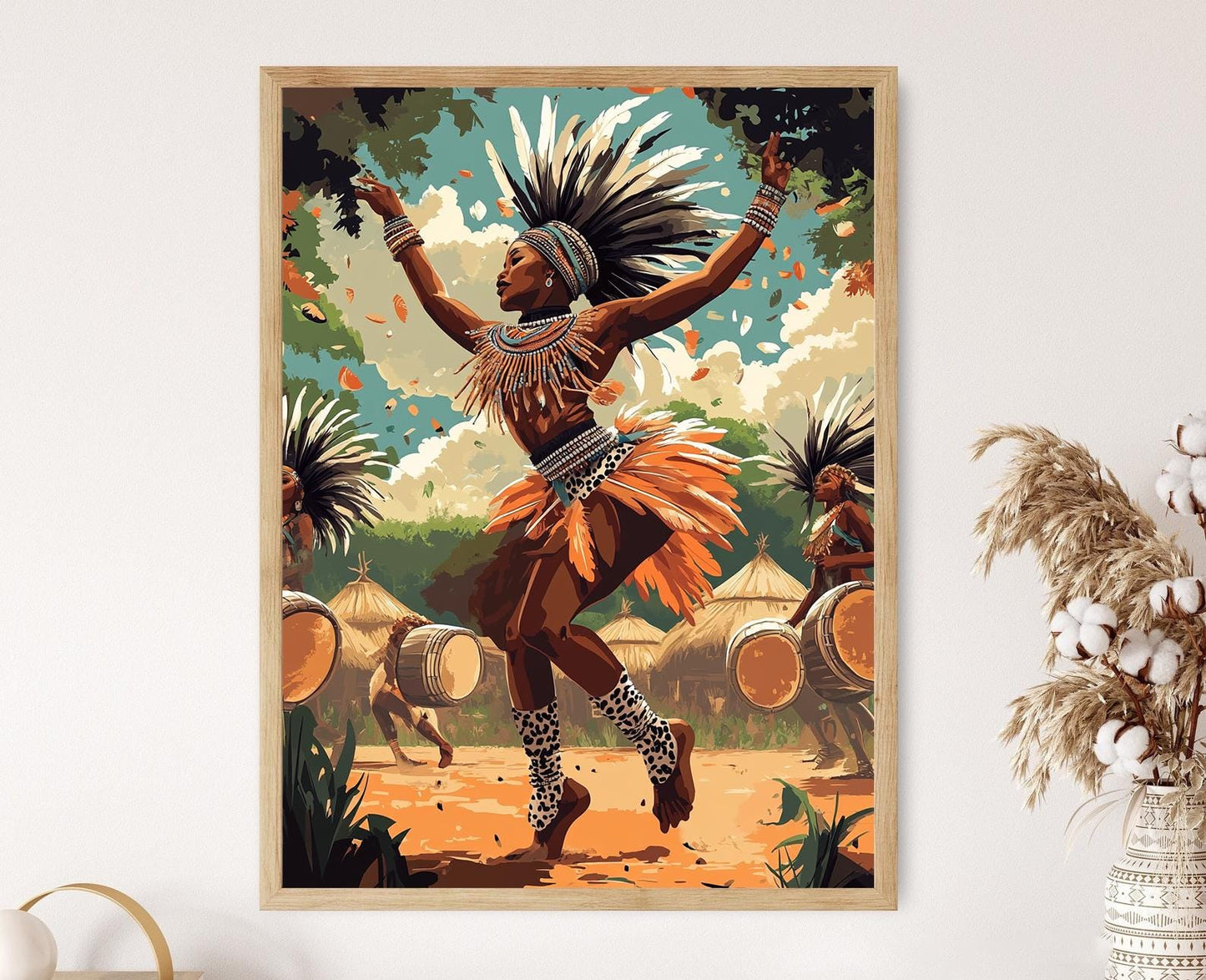 Affiche Indlamu Zulu – Art Print de Danse Traditionnelle Africaine