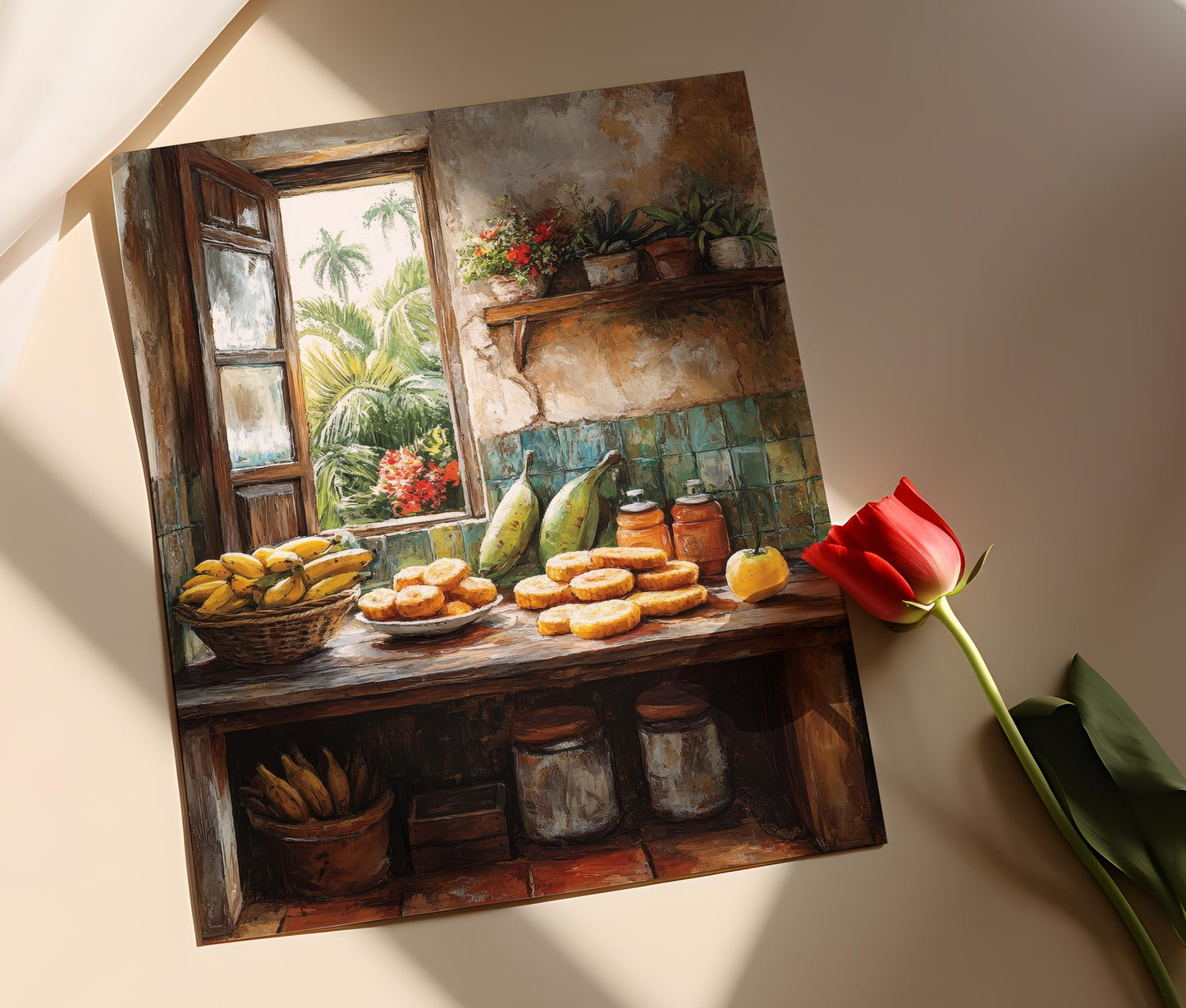 Affiche Cuisine Porto-Ricaine – Tostonera & Tostones Décor Tropical