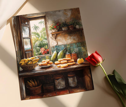 Affiche Cuisine Porto-Ricaine – Tostonera & Tostones Décor Tropical