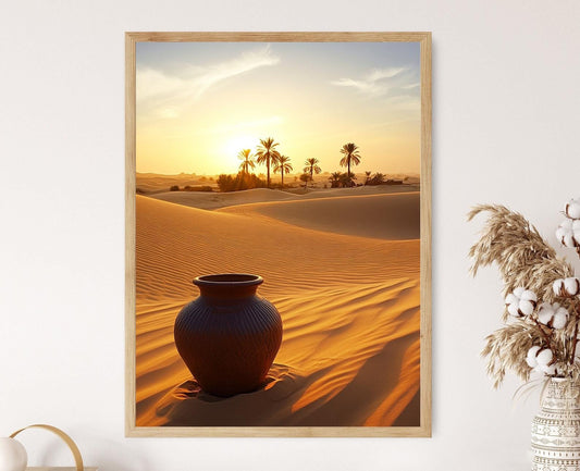 Affiche Désert Arabe – Imprimé d'Art d'un Ancien Jarre en Argile