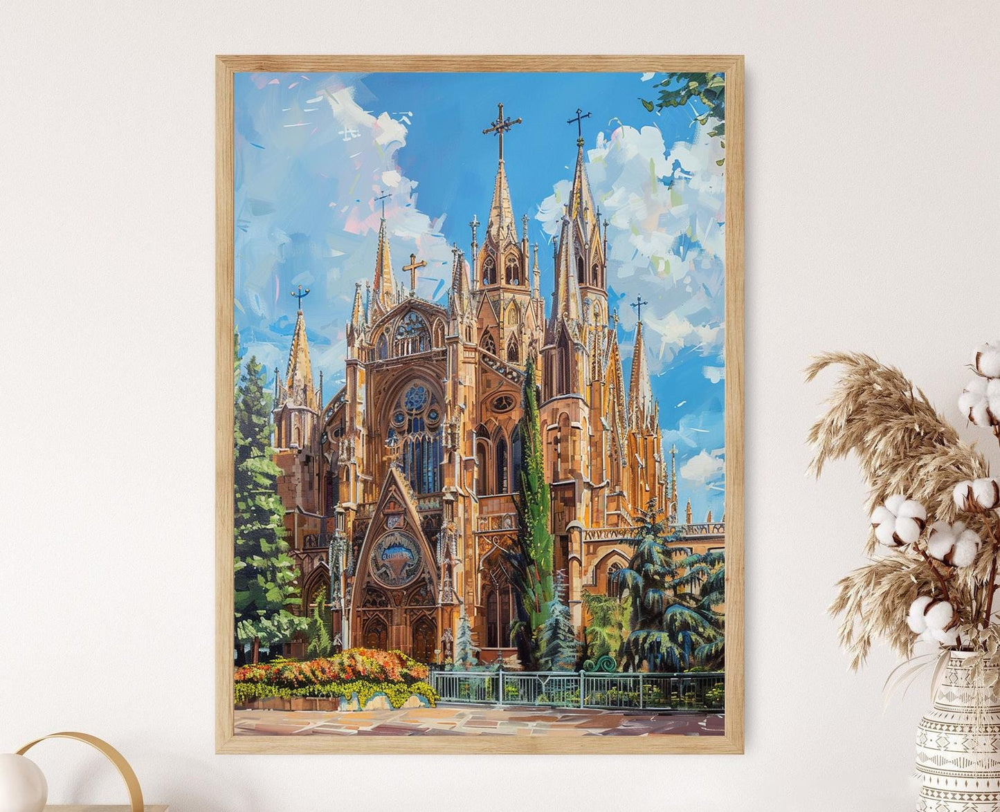 Affiche Cathédrale Santa Ana – Impression Art Déco de l'Architecture Gothique