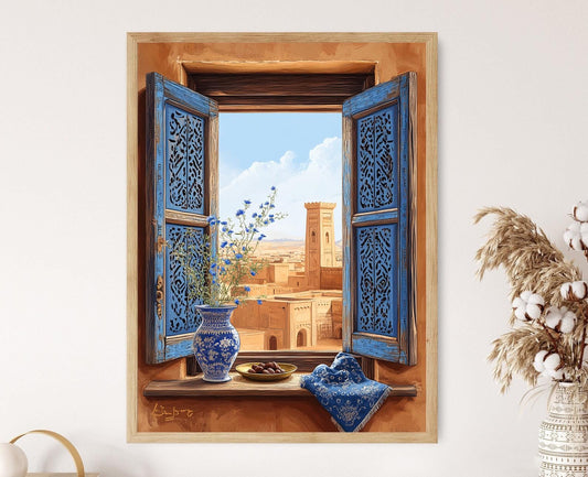 Affiche Art Persan – Vue Courtyard de Yazd, Architecture Iranienne