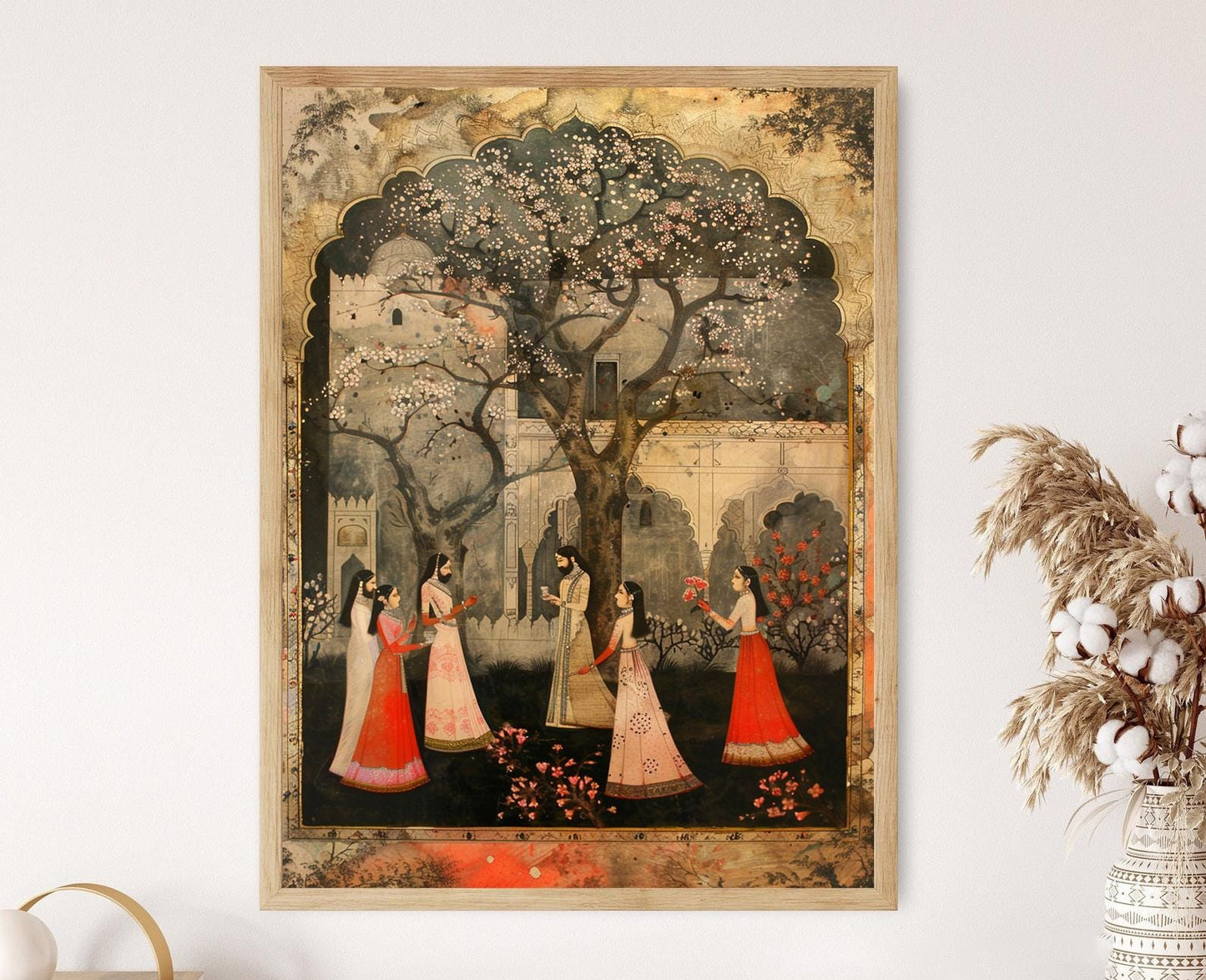 Affiche Art Culturelle - Peinture Acrylique Style Mughal Énergique