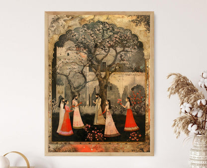 Affiche Art Culturelle - Peinture Acrylique Style Mughal Énergique