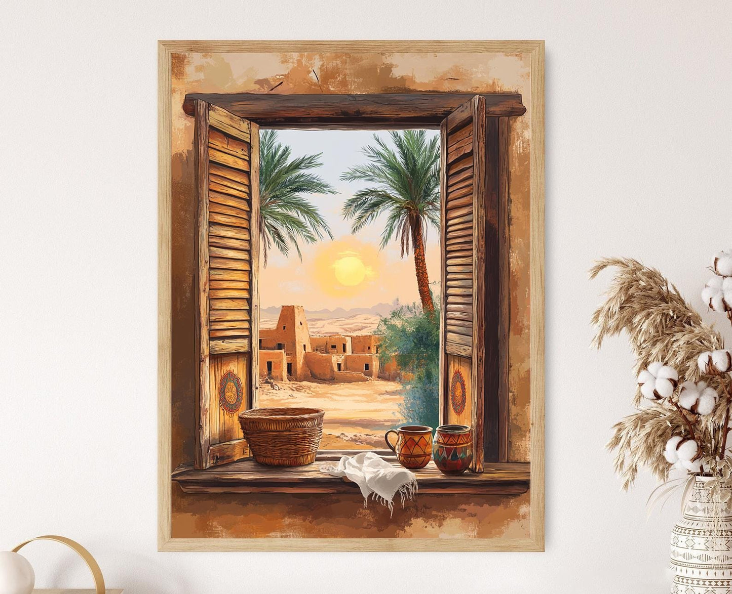 Affiche Siwa Oasis – Illustration des Fenêtres du Désert Égyptien