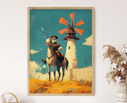 Affiche Don Quichotte – Poster Illustration littéraire classique