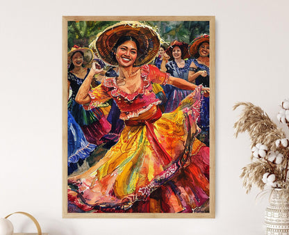 Affiche Festival de Danse Filipine – Imprimé Art Culturel Éclatant