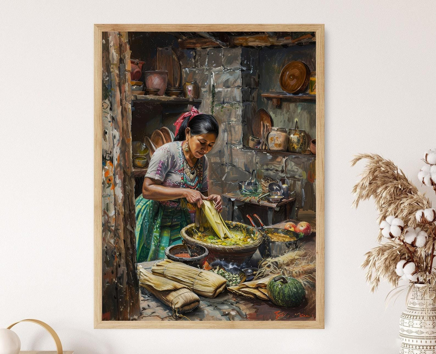 Affiche Tamales Authentiques – Illustration Colorée de Cuisine Mexicaine