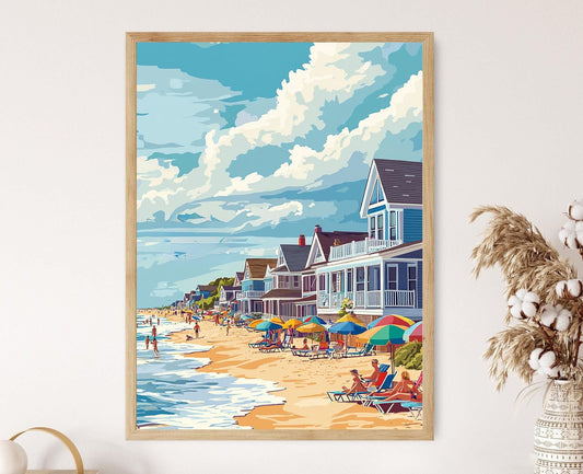 Affiche Plage de Bethany – Poster Scène Côtière du Delaware