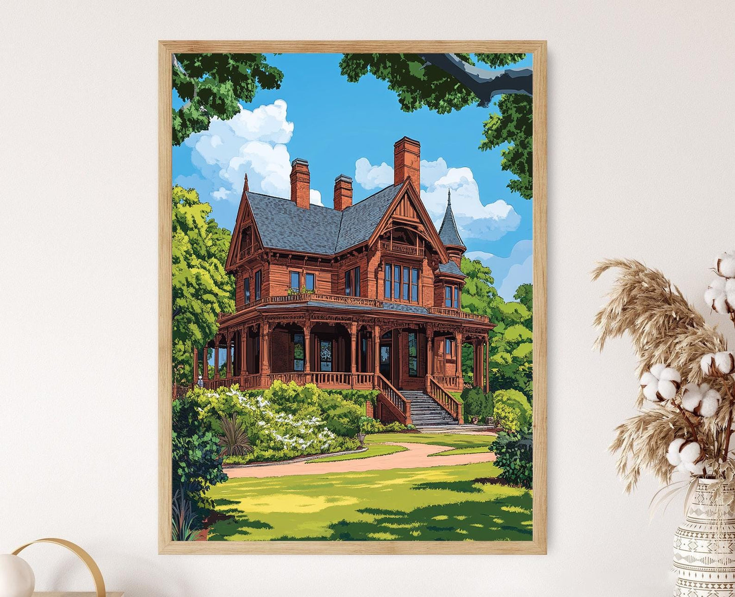 Affiche Maison Mark Twain – Tirage d'art emblématique de Hartford