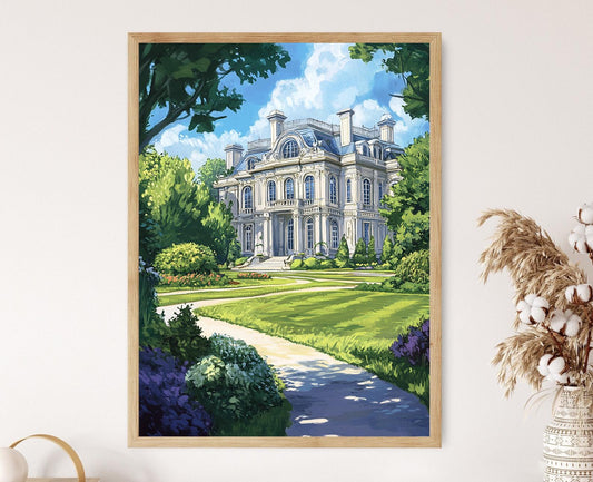 Affiche Nemours Mansion – Illustration de l'Estate du Delaware